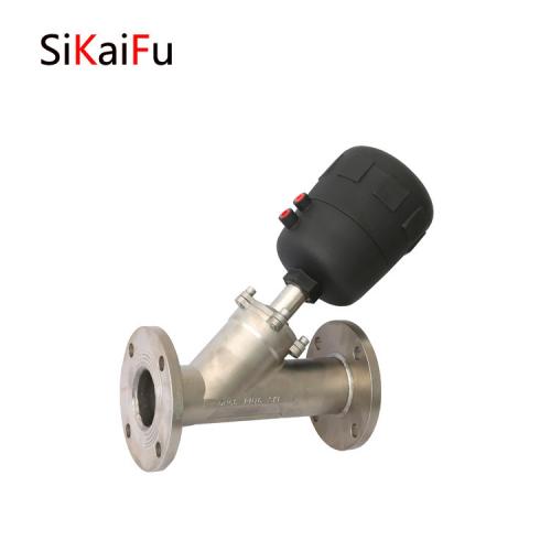 厂家直销 粉碎机法兰角座阀 耐磨不锈钢Y型截止阀