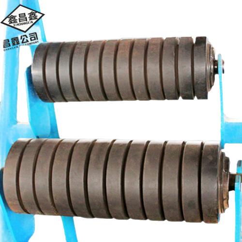 矿用不锈钢缓冲托辊 橡胶输送带辊子